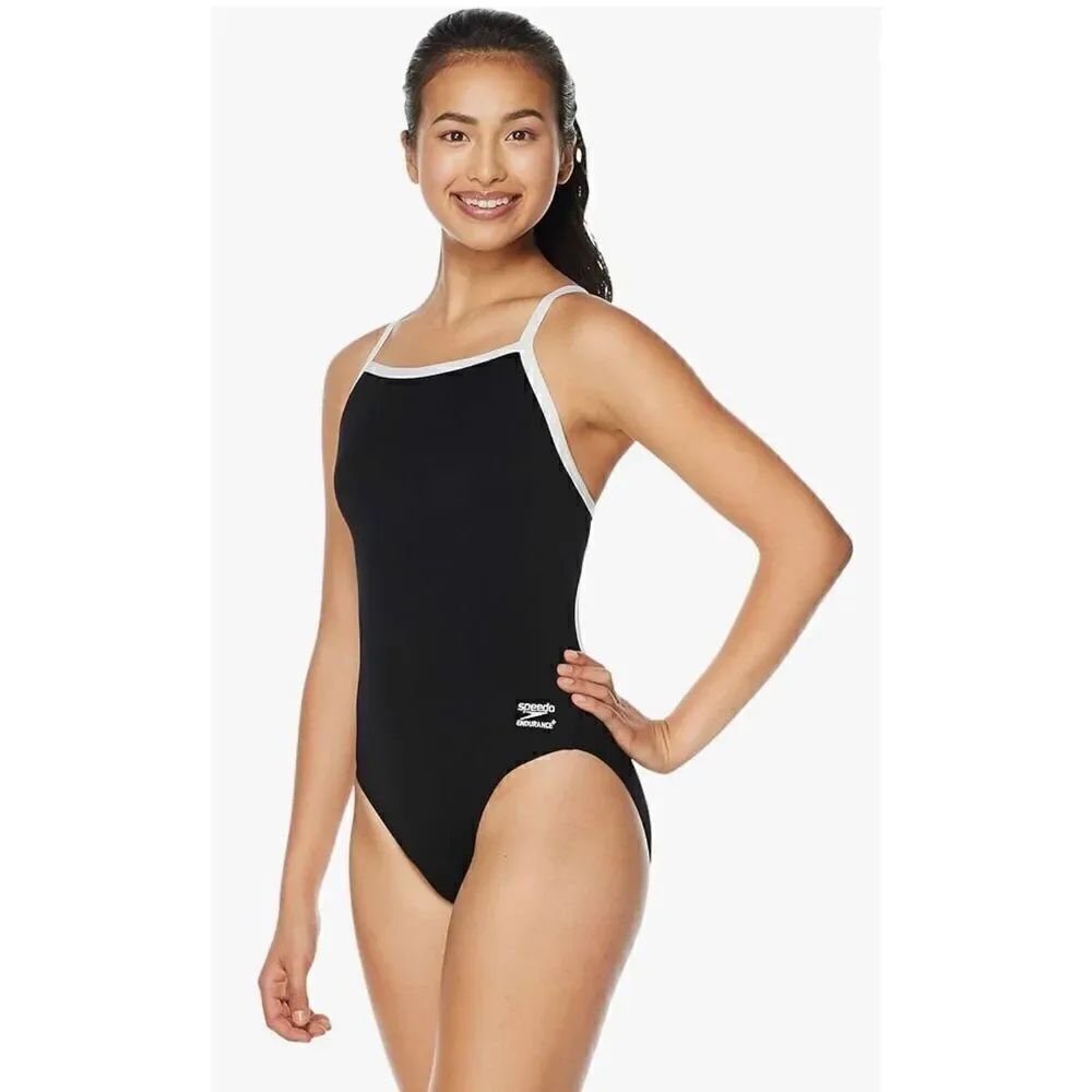 Speedo Women's Swimsuit One Piece Endurance+ Flyback Solid Adult Team Colors
